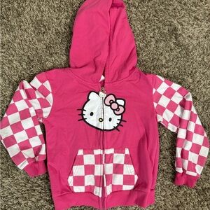 Hello Kitty Pink and White Checkered Hoodie